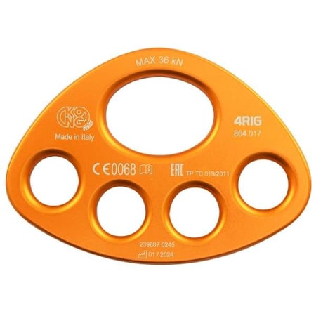 Kong Usa Rigging Plate, 4 Beveled Holes, Orange 864O17400KK